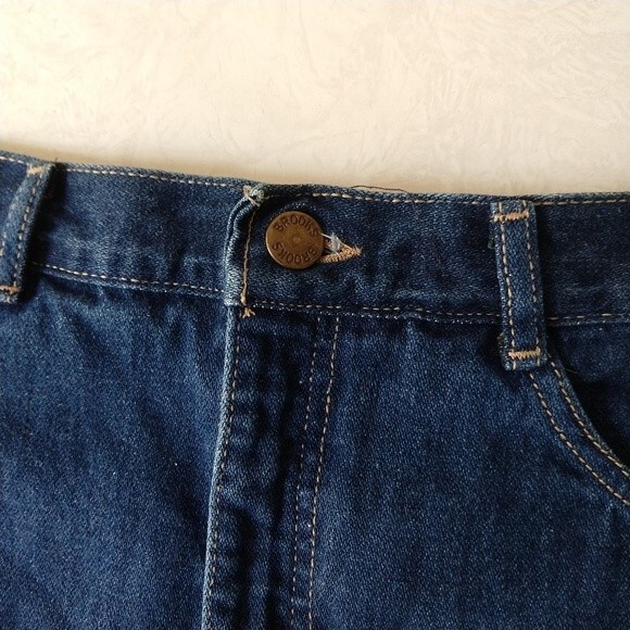 Vintage Brooks Rugged Wear Dark Wash Denim Skirt 28" Waist - Picture 5 of 8